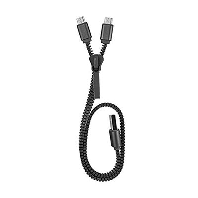 CABLE DOUBLE 2A CHARGE USB/MICRO-USB 0.35M NOIR