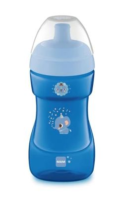 MAM Sports Cup Plastic Cup with Spout, 12+ Months, 330 ml, Light Blue