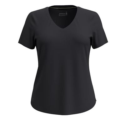 Smartwool Women's Active Ultralite V-Neck Short Sleeve, Black, S