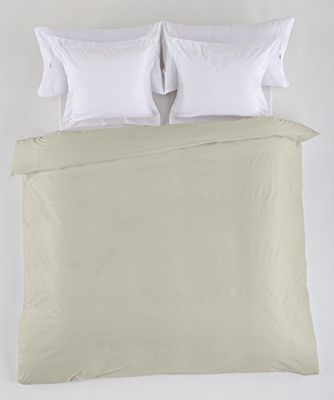 FUNDA NORDICA lisa color piedra Cama de 90 (1 pieza) - 50% algodón / 50% poliester - 144 hilos Gramatura: 115