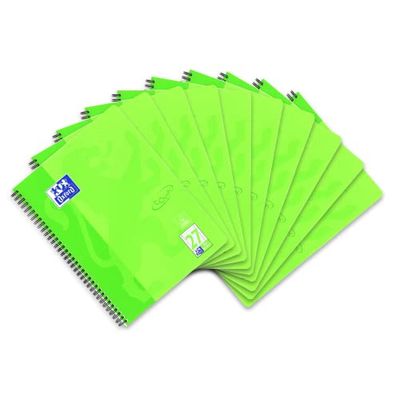 Oxford Touch - Blocco note A4, a righe, 80 fogli, confezione da 10, colore: Verde