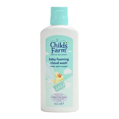 Childs Farm Baby Foaming Cloud Face & Body Wash, Baby Soft Scent | Tear-free, Gently Cleanses & Soothes | Suitable for Newborns with Dry, Sensitive Skin, 160ml