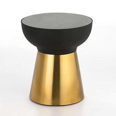 Mesa Auxilar 40 x 40 x 43 graniet zwart/metaal Dorado/zwart