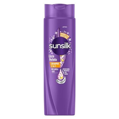 Sunsilk, 2-i-1 slätt schampo och balsam för långsiktigt slätt hår, Active Fusion Formula med arganolja, silkeprotein och biotin för synligt friskt hår, 250 ml