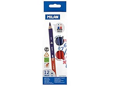 Caja 12 lápices bicolores Maxi (azul y rojo)