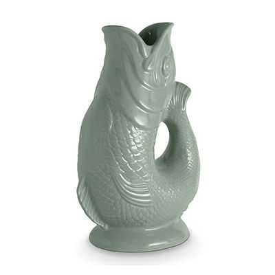 Wade Fish Jug, Earthenware, Iconic UK Heritage, Made in Stoke-on-Trent, 1.2L, Sage Green