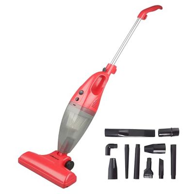 Belaco All in 1 corded Upright Vacuum Cleaner Red 700W handheld stick bagless vacuum cleaner, High Efficiency, Crevice attachment,HEPA Filter