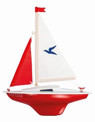GÜNTHER FLUGSPIELE Paul 1829 - Velero Capitán Garfio, pequeño para Jugar, fabricación, montado Listo navegar, tamaño Aprox. 24 x 32 cm, Lago de baño, Playa y bañera