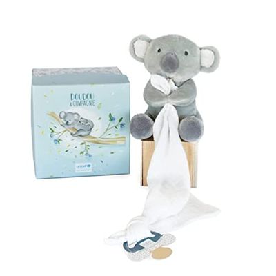 Doudou et Compagnie - Collection UNICEF - Doudou Attache-Sucette Koala Gris - Accroche Tétine 12 cm - Cadeau de Naissance pour Bébé Fille et Garçon - Garantie Doudou Perdu - Bébé & Moi - DC3787