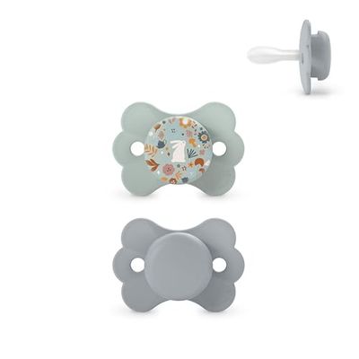 Suavinex, Pack de 2 Chupetes con Tetina Fisiológica de Silicona SX Pro, Tetina Simétrica, Plana y Flexible, para Bebés 6/18 Meses, Respeta el Desarrollo Bucodental, Evita Rozaduras, Wonderland Verde
