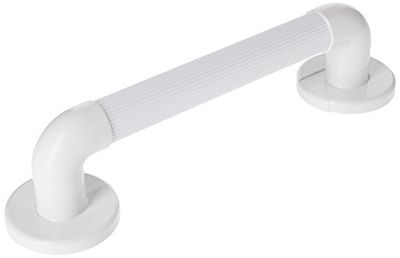 Homecraft Gegoten gecanneleerde grabrail, duurzame PVC-veiligheidsrail en mobiliteitshulp voor badkamer voor ouderen, gehandicapten en gehandicapten, bevestiging voor binnen en buiten, 30,5 cm