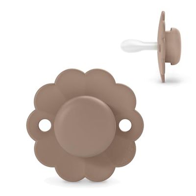 Suavinex, Sucette Bébé 6/18 Mois, Sucette Ronde avec Tétine Symétrique SX Pro en Silicone, Tétine Réversible, Plate et Flexible, Respecte le Développement Buccodentaire, Wonder Umber