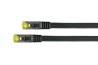 Python Series Ethernet LAN Patch Cable with RNS latch protection and Nylon Mesh black black 20 m
