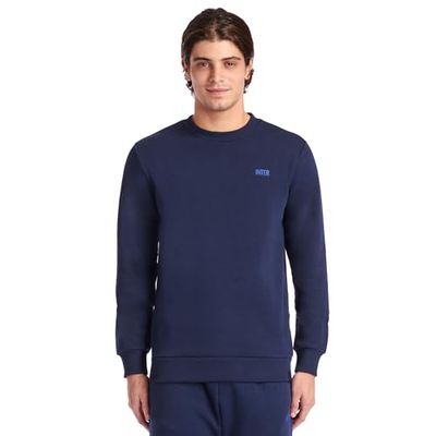 FC Internazionale Milano S.p.A. Inter Unisex Vuxen Rund Hals-Sweatshirt Officiell Produkt, Everyday Collection, 100% Bomull, Lämplig För Alla Svarta Fans