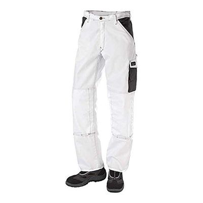 J.A.K. 920615B088 Serie 9206 65% polyester/35% katoen taillebroek, wit/grijs, 50 L (35/35) maat