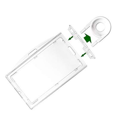 4 Pack Clear Hard Plastic ID Badge Holder Horizontal and Vertical Dual Use ID Card Holder Hold 3 Cards by Fallen One