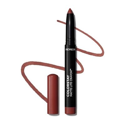 Revlon ColorStay Matte Lite Crayon Rossetto con Temperino Incorporato, a Prova di Sbavature, Resistente all'Acqua e Non Secca le Labbra, 003 Soufflé All Day, 1.4g