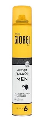 Giorgi Line - Spray Fijador Men, Acabado Natural y Manejable, 0% Siliconas y residuos, Fijación 6- 300 ml