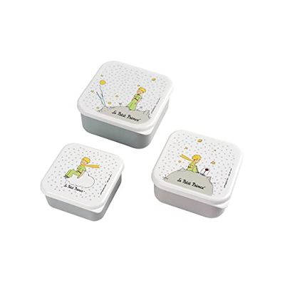 Le Petit Prince Kleine dag – set van 3 lunchboxen of snacks voor kinderen – klein, middelgroot, groot – past tussen hen – polypropyleen