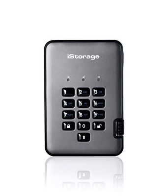 iStorage diskAshur PRO2 16TB 256-bitars 1TB USB 3.1 FIPS Level 3-certifierad, säker krypterad hårddisk IS-DAP2-256-SSD-16000-C-X