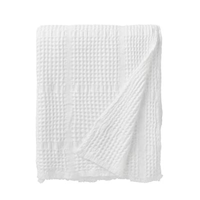 ESSIX Plain Cotton Jacquard Blanket, Yogi, 130 x 170 cm