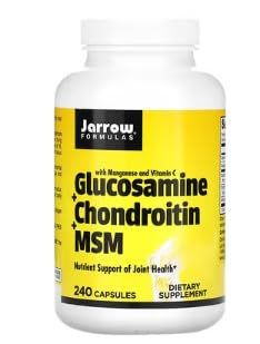 Jarrow Formulas Glucosamina + Condroitina + MSM - 240 cápsulas, salud de las articulaciones