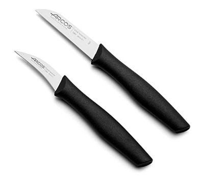 Arcos Series Nova - Set Coltelli da Paring - Lama in Acciaio Inox Nitrum - Manico Polipropilene Colore Nero