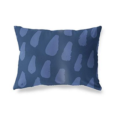 Bonamaison dekorativt kuddöverdrag blå, överdrag till prydnadskudde, heminredning örngott för vardagsrum, soffa, sovrum, storlek: 35 x 50 cm – designad och tillverkad i Turkiet