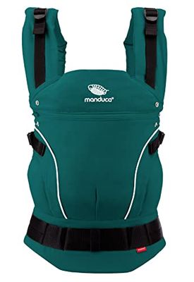 manduca First - Mochila Portabebés Ajustable (3,5-20 kg) - Portabebés Para Porteo Frontal, a la Cadera y a la Espalda - Verde azulado
