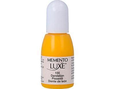 Tsukineko Tampon encreur - 15 ML - Jaune - Pissenlit - Accessoires pour tampons encreurs Memento Luxe - 15 ML