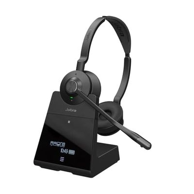 Jabra Engage 75 SE - Auriculares inalámbricos Bluetooth USB-A a USB-C Ideales para oficinas ruidosas, tecnología de micrófono Avanzada, Base de Carga, se Conecta a Dos Dispositivos