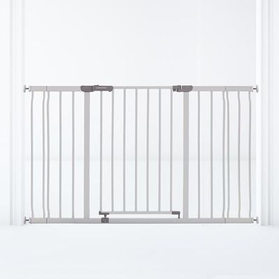 Dreambaby Ava Extra Wide Baby Gate, Stair Gate, Fits Openings 99-132.5cm, 76cm Tall. Wide Stair Gate for Dogs and Babies. Pressure Mounted Safety Gate, Stay Open Feature, Inc. 9cm and 18cm Extensions