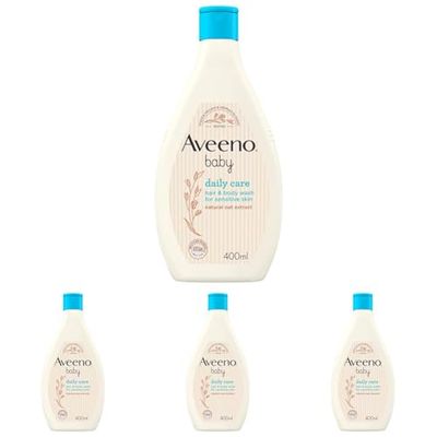 Aveeno Baby Daily Care Hair and Body Wash 400 ml (Pack of 4)