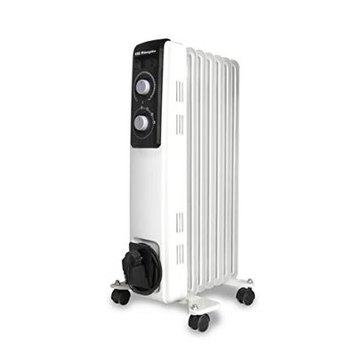 Orbegozo RF 1500 olieradiator, 1500 W vermogen, modulaire constructie met 7 elementen en design in wit, zwart