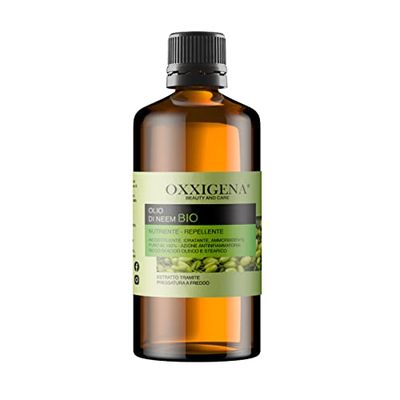 Oxxigena Olio di Neem Biologico Vergine Puro al 100% - 1 L - Spremuto a Freddo - Idratante, Ricostituente, Ideale per Capelli, Pelle - Vegano, senza OGM