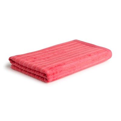 Möve Monochrome Stripes Serviette de Douche en Velours 80% coton/20% Viscose en Cellulose de Bambou Corail 67 x 140 cm