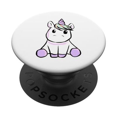 PopSockets Unicorno - dolce unicorno si siede intorno - dolce unicorno PopGrip: Impugnatura per Telefoni Cellulari e Tablet Intercambiabile