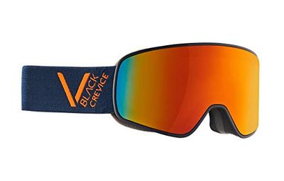 Black Crevice Lunettes de Ski Schladming - Double écran - Revêtement Anti-buée - Protection UV400 (Bleu Marine/Orange/Orange, Taille L (Tour de tête 58-61 cm)