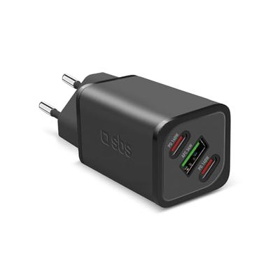 SBS Alimentatore Slim USB-C 140W, Tecnologia GaN, Power Delivery (PD), Ricarica Rapida, Adaptive Fast Charge (AFC), Caricatore iPhone, iPad, MacBook Air, Samsung, Tablet, Smartphone, Notebook, Nero
