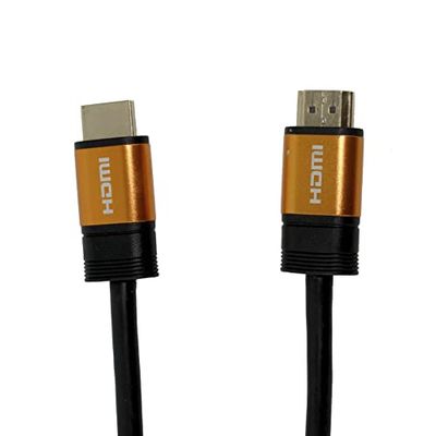 APM 590467, Kabel HDMI 3m 4K Ethernet, Kabel HDMI Długie złącza męskie/męskie, Akcesoria do telewizorów i wideo, wyjątkowa rozdzielczość 4 x HD 1080p, Zarządzanie wideo 3D, Czarny i złoty