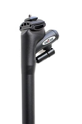 INTERLOCK 25,4 mm Espigão de selim de bicicleta com cabo de segurança anti-roubo incorporado 300 mm de comprimento disponível em preto ou prateado, 25,4 mm, unissexo