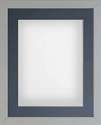 Frame Company Radcliffe Grey 10x8 with White BB and Dark Blue Mount for 6x4