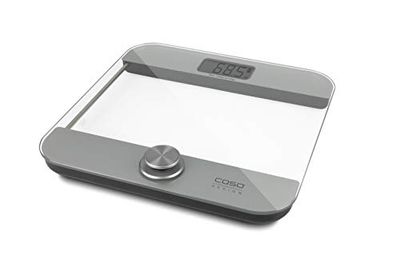 CASO Body Energy Ecostyle Pèse-personne design Vainqueur du test pour la maison et le jardin, utilisation sans piles, avec surface entièrement en verre de qualité supérieure, jusqu'à 180 kg par