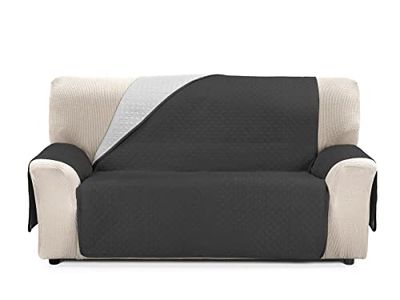 CUBRE Sofa Bicolor Reversible Rubi 2 PLAZAS GRIS/Negro