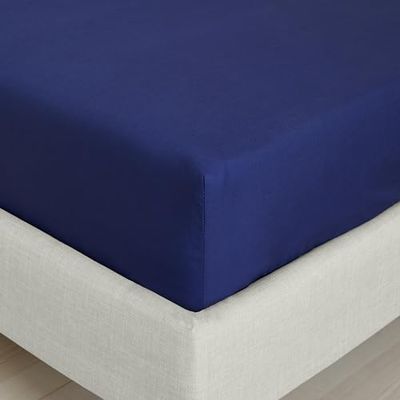 Bianca 200 trådtäthet bomull percale super kung extra djupt anpassat lakan marinblå