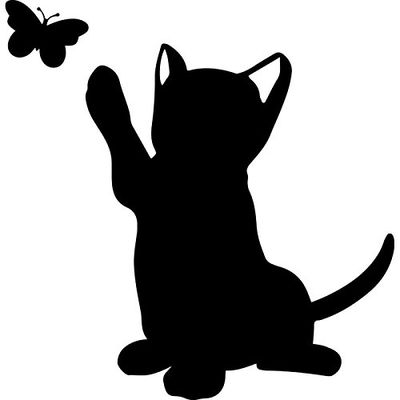 TATOUTEX Stickers Chat et Papillon - Violet, L 30cm x H 30cm