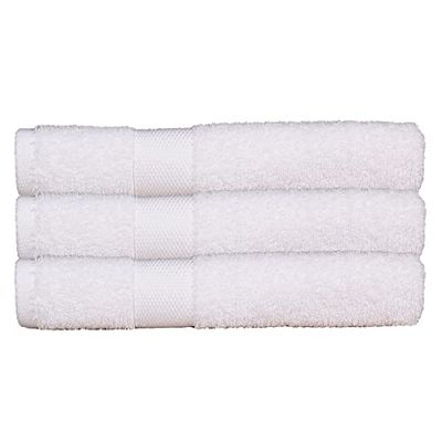 Set di 3 teli da bagno, 100 x 150 cm, 500 g/m², colore: bianco