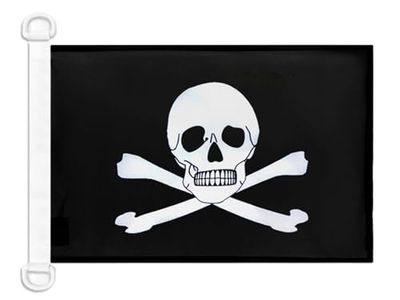 AZ FLAG - Drapeau Pirate Poison - 45x30 cm - Pavillon Nautique Corsaire Tête De Mort Spécial Bateau Et Extérieur En Maille Bloquée Avec Anneaux Plastiques Intégrés - 30g