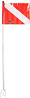 Best Divers BH093/X, Bandiera Smontabile Asta con Sagola Elastica, 80 cm – Bianca/Rossa, Dimensioni del prodotto