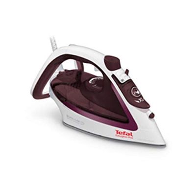 Tefal FV5716 Easygliss Plus Plancha de vapor, 190 g/min, golpe de vapor, vapor vertical, abertura XL de llenado de agua, bandeja estable, suela Durilium AirGlide, color blanco/burdeos